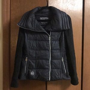Michael Kors puffer with knit sleeves